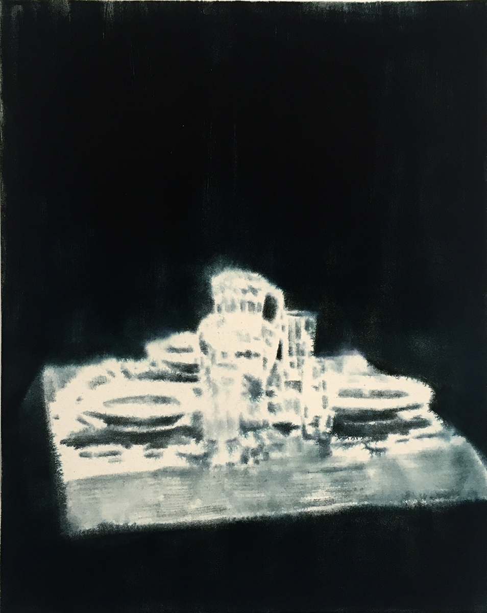 Dieter Mammel - Warten . 2023 . 100x80 cm